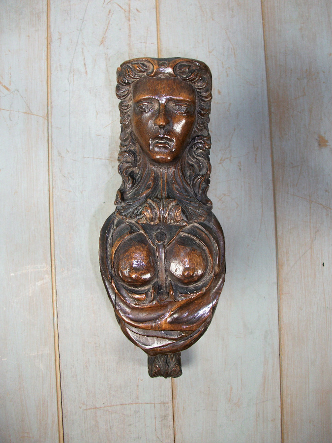 18th century walnut sculpture original patina